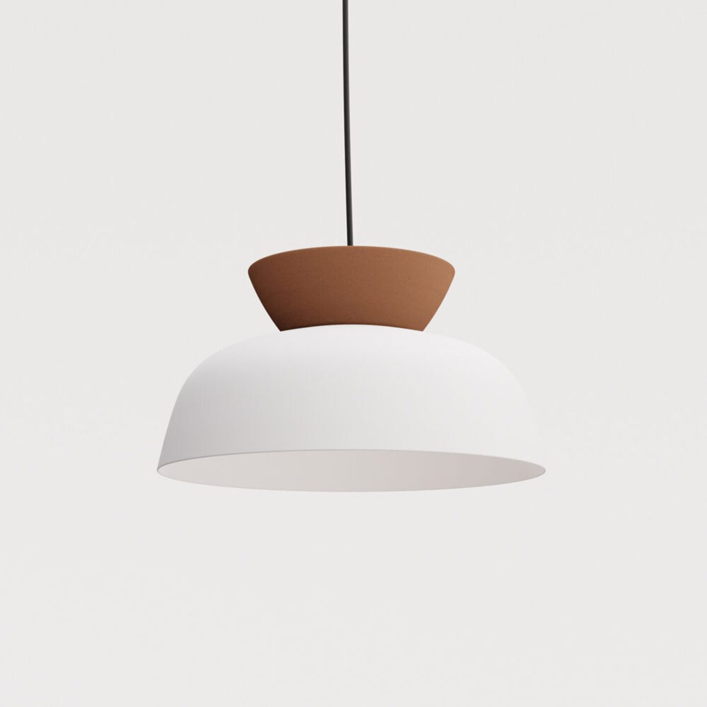 Hat Ceramic 600 Pendant White & Terracotta
